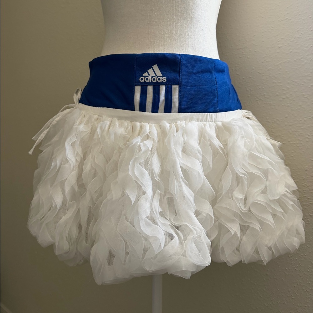 Adidas Royal Blue and White Ruffled Skirt